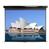 Manual Pull Down MaxWhite 92" Projection Screen in Black Case