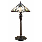 Moonstruck  Tiffany Table Lamp in Antique Bronze