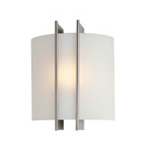 Checks Linear   Wall Sconce in Steel and Frosted Glass