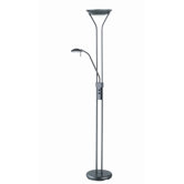 Duality Reading Light and Torchiere Floor Lamp Combination in Black