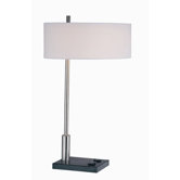 Table Lamp in Polished Steel/Black