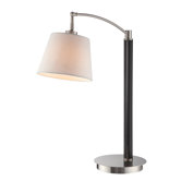 Lucio One Light Table Lamp in Polished Steel/Black