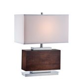 Firminio One Light Table Lamp in Chrome/Dark Walnut