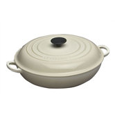 Cast Iron Shallow Casserole in Almond