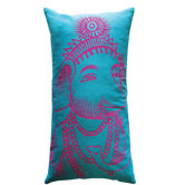 Bazaar Ganesh Pillow in Turquoise