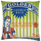 Rice 20" x 20" Pillow with Golden Print