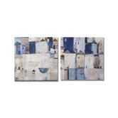 Beach Town  Printed Canvas Art - 16" X 32" (Set of 2)