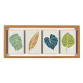 Floating Leaves Framed Print Art - 12" X 28"