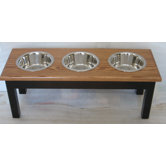3 Bowl Traditional Style Pet Diner (1 quart)