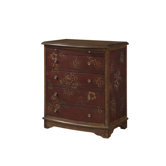 Artistic Expression Hand Painted 4 Drawers Accent Chest