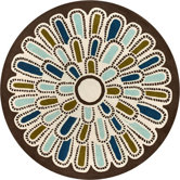 Tufted Pile Chocolate/Aqua Flora Rug
