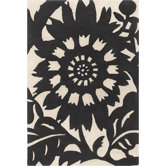 Tufted Pile Ebony/Cream Zinnia Rug
