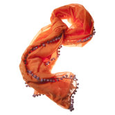 Pom Pom Solid Scarf in Alcazar / Lavender