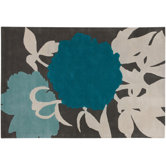 Tufted Pile Blue/Gris Peony Rug