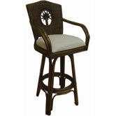 Lucaya Indoor Swivel Rattan and Wicker 30" Bar Stool in TC Antique