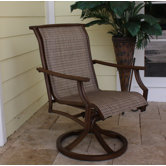 Chub Cay Sling Patio Swivel Rocking Dining Chair