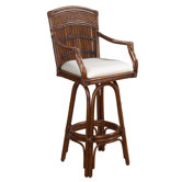 Polynesian Indoor Swivel Bar Stool with Cushion