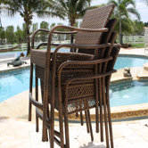 Grenada Patio Stackable Barstools with Arms