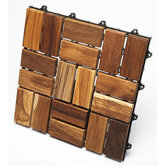 Le Click Flex Teak Interlocking Decking Tiles in Oiled Finish (Set of 10)
