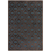 Trasitional Pav&eacute; Retro Pendant Sapphire Mahogany Rug