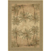Everest Palm Tree Desert Sand Floral Rug