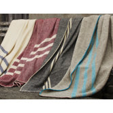 Striped Throw Wool Blanket