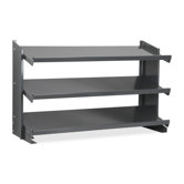 Shelf Bin Bench Rack, 3-Shelves, 12"xx36-1/4"x25", Gray