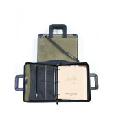 Suede Zip Binder With Drop Handles