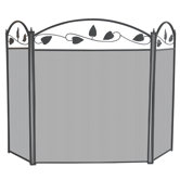 3 Panel Metal Leaf Fireplace Screen