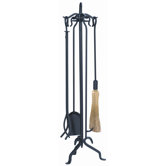 4 Piece Wrought Iron Fireplace Tool Set