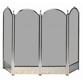 Brass Fireplace Screen with Decorative Filigree