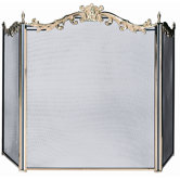 3 Panel Solid Brass Fireplace Screen