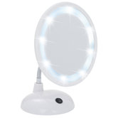 18cm x 12cm LED Kosmetik-Standspiegel "Style" in Wei&szlig;