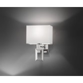 Wandleuchte "Enna 2" in Chintz Wei&szlig; / Nickel poliert