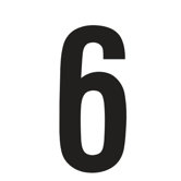 Aufklebezahl "6" in Schwarz