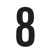 Aufklebezahl "8" in Schwarz