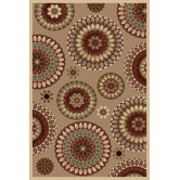 Fusion Retro Flowers Red Rug