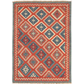 Anatolia Burnt Brick/Medium Blue Tribal Rug