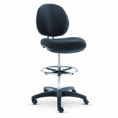 Interval Series Swivel Stool, Black Fabric