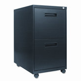Two-Drawer Mobile Pedestal File, 15-7/8w x 28-1/4h x 23-1/4d, Black