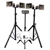 Deluxe Wireless Quad Half-Mile Hailer Kit with Heavy Duty Tripods