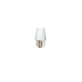 White Shade Sconce in Satin Nickel