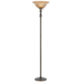Torchiere Lamp with Glass Shade in Rust
