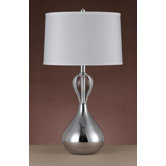 Ozark Table Lamp with Off White Drum in Chrome