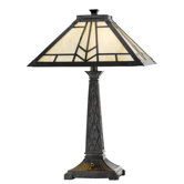 Mission Table Lamp with Glass Shade in Tiffany