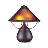 Table Lamp with Mica Shade in Rust