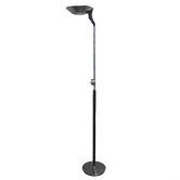 Adjustable Two Light Torchiere Floor Lamp in Nickel