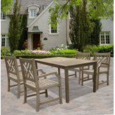 Renaissance Rectangular Dining Table and Four Cross Armchairs Set