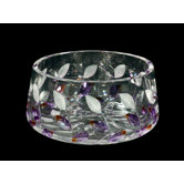 Lavender Leaf Crystal Bowl