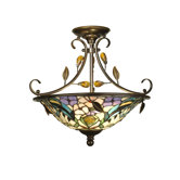 Crystal Peony 2 Light Semi Flush Mount